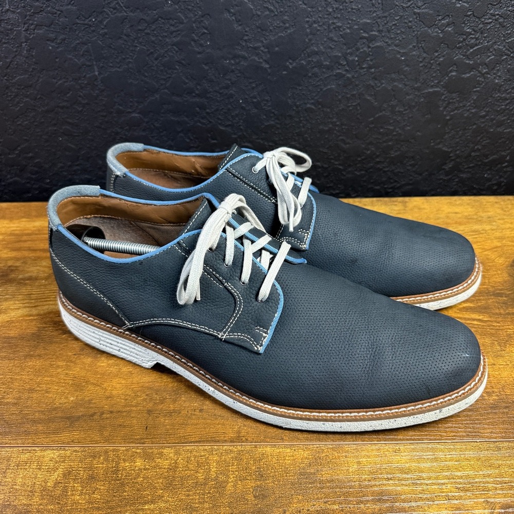 J. Murphy Johnston & Murphy 59-41110 Navy Leather Oxford Mens 13M